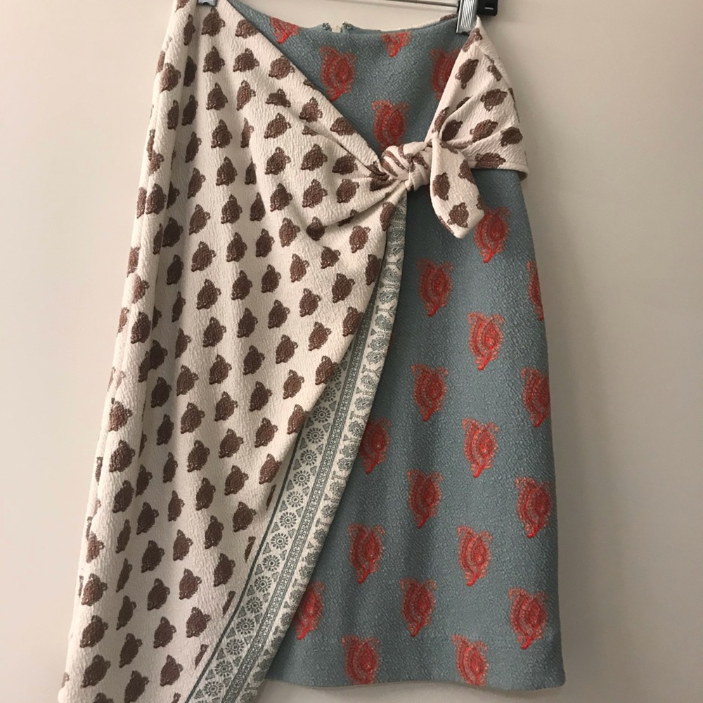 Maeve Faux Wrap Cotton Skirt (Anthropologie)